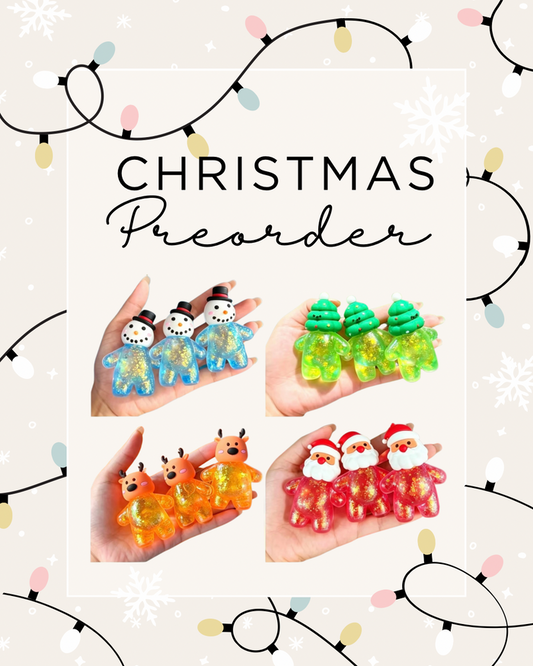 Squishy Toy - Christmas Glitter Characters - PREORDER