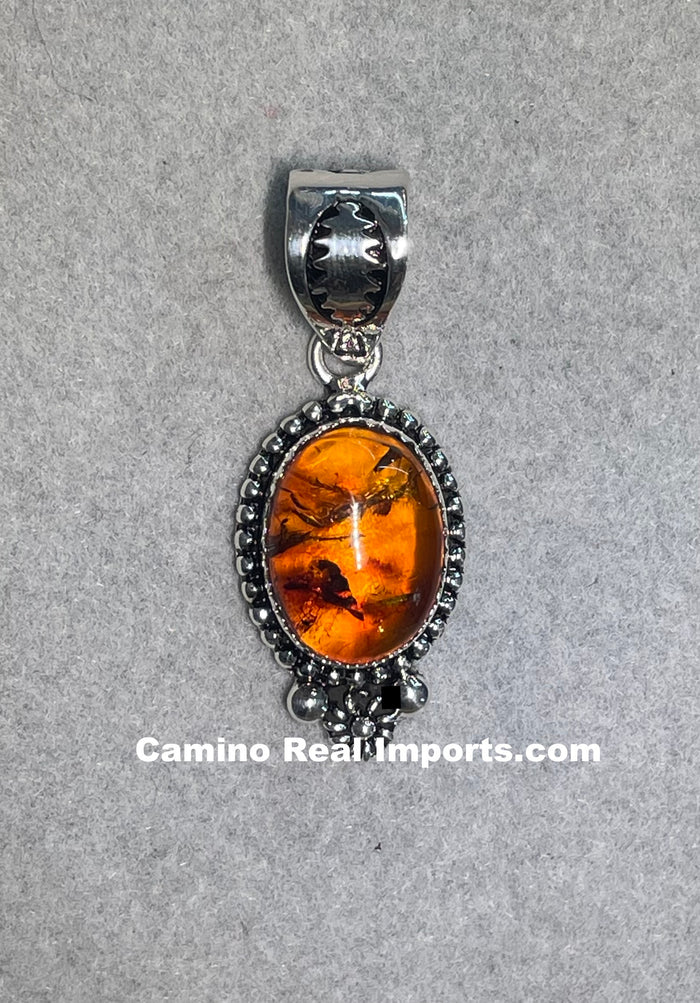 Sterling Silver Amber Pendant SSAP002