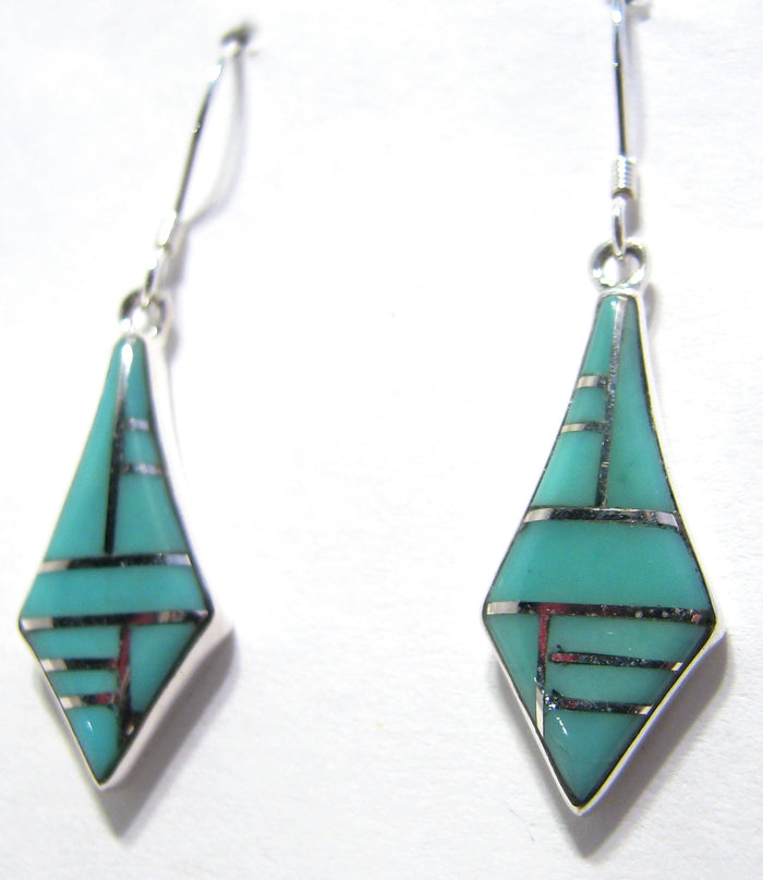 Sterling Silver Turquoise Inlay Earrings TSC020