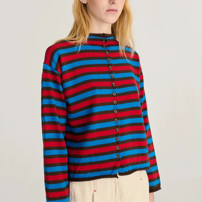 Striped Cotton Cardigan