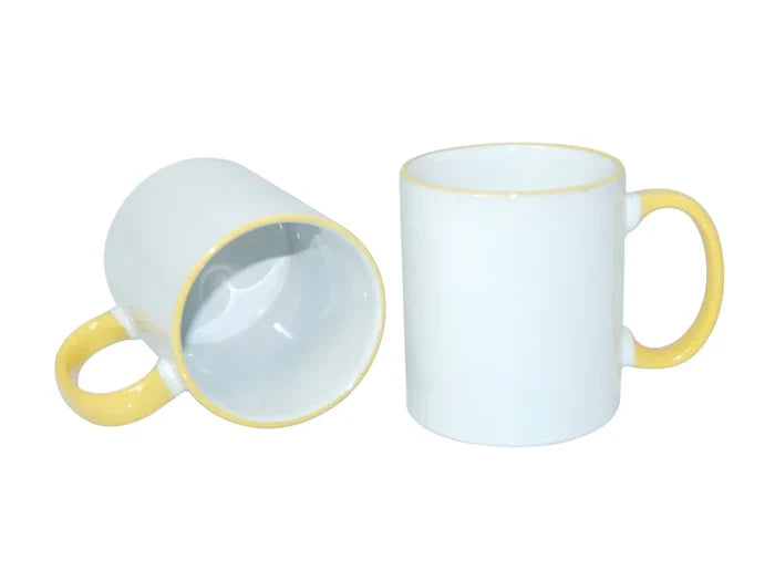 Sublimation 11oz Rim Handle Mug - Yellow