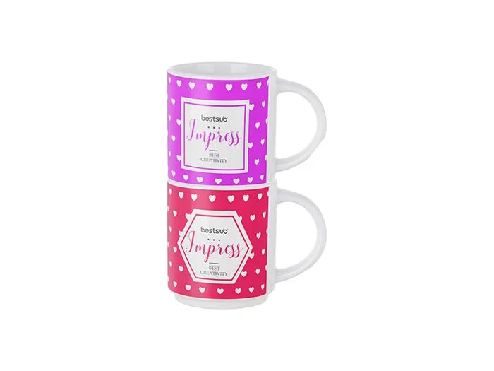 Sublimation 2 Piece 8oz Stackable Mug Set