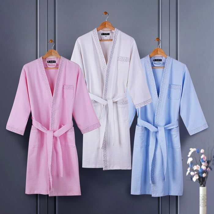 Superior Waffle Cotton Bath Robes | 3 Colours