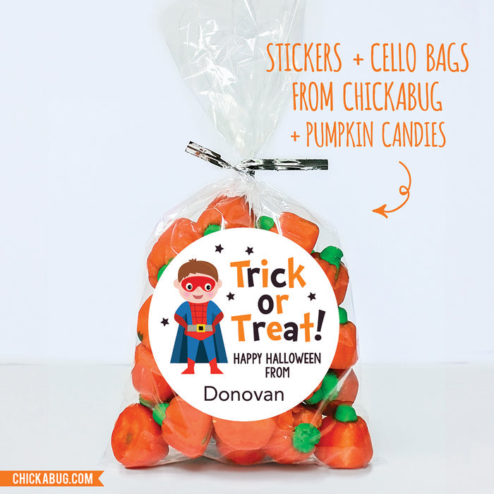 SuperKid Halloween Stickers - Brown Hair