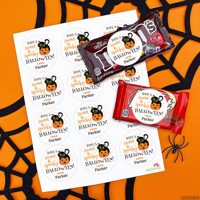 Sweet Halloween Cat Stickers