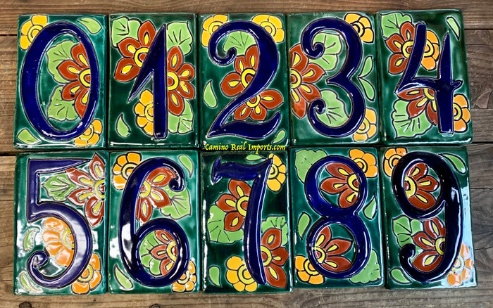 Talavera Tile House Numbers Green Design