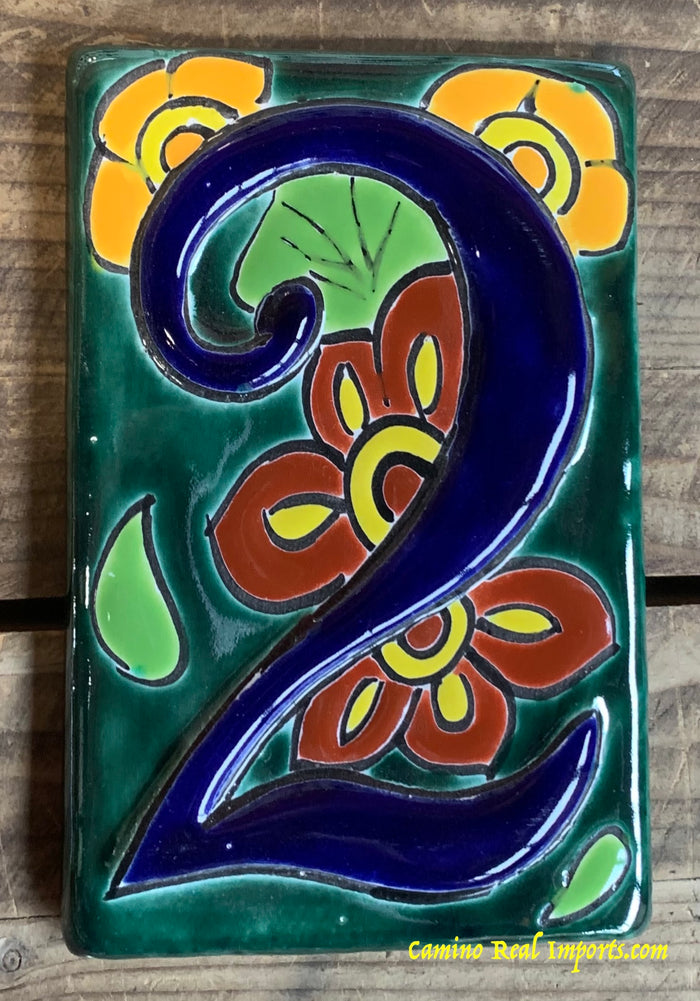 Talavera Tile House Numbers Green Design