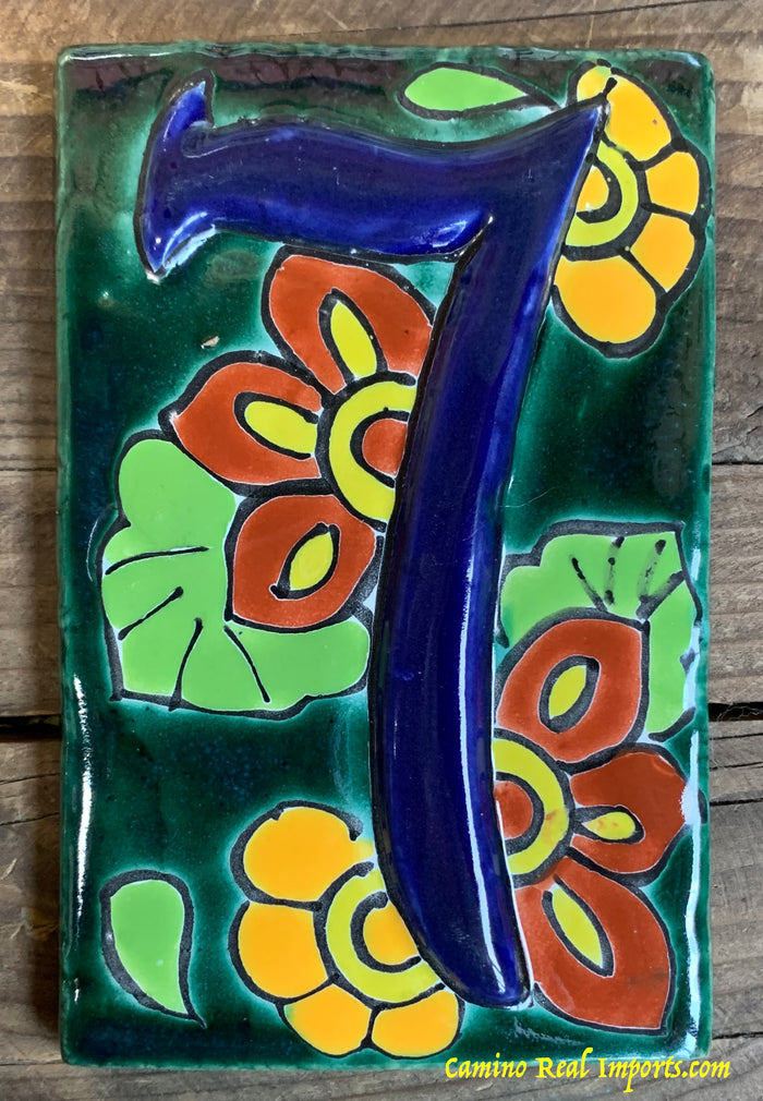 Talavera Tile House Numbers Green Design