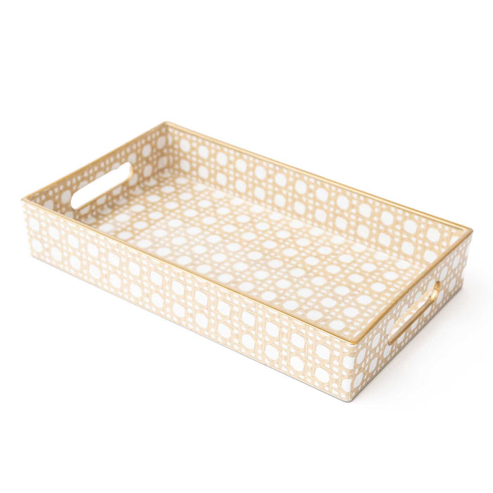Tan Cane Vanity Tray