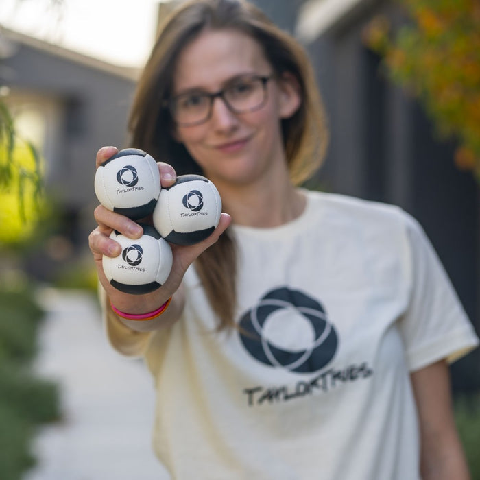 Taylor Tries Signature Beginner Juggling Ball Set - 6 Panel Ball - 110 grams 62mm - Set of 3 — view 4