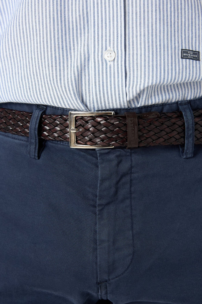 The Belt Trenzado Doble Marron