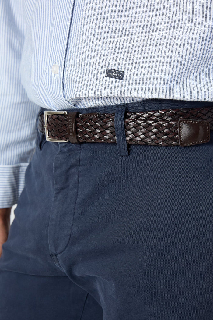 The Belt Trenzado Doble Marron