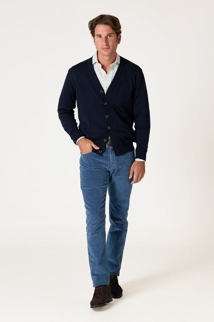 The Cardigan Merino Azul Marino