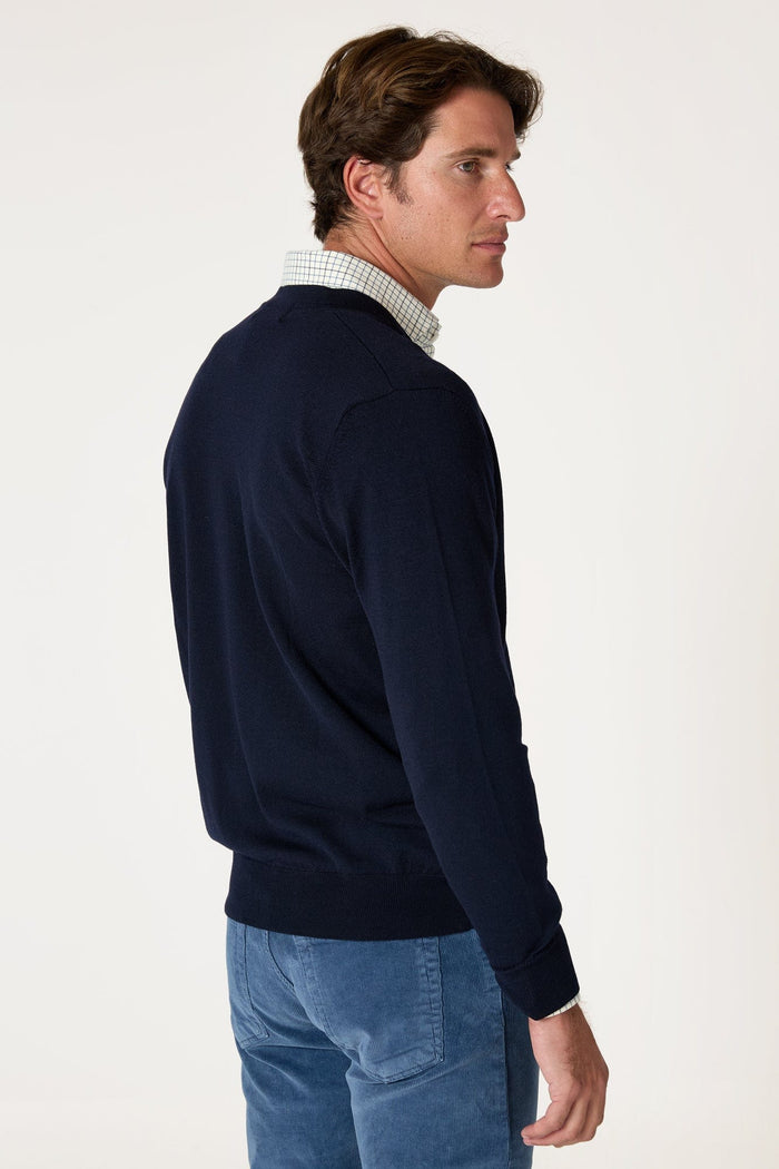 The Cardigan Merino Azul Marino