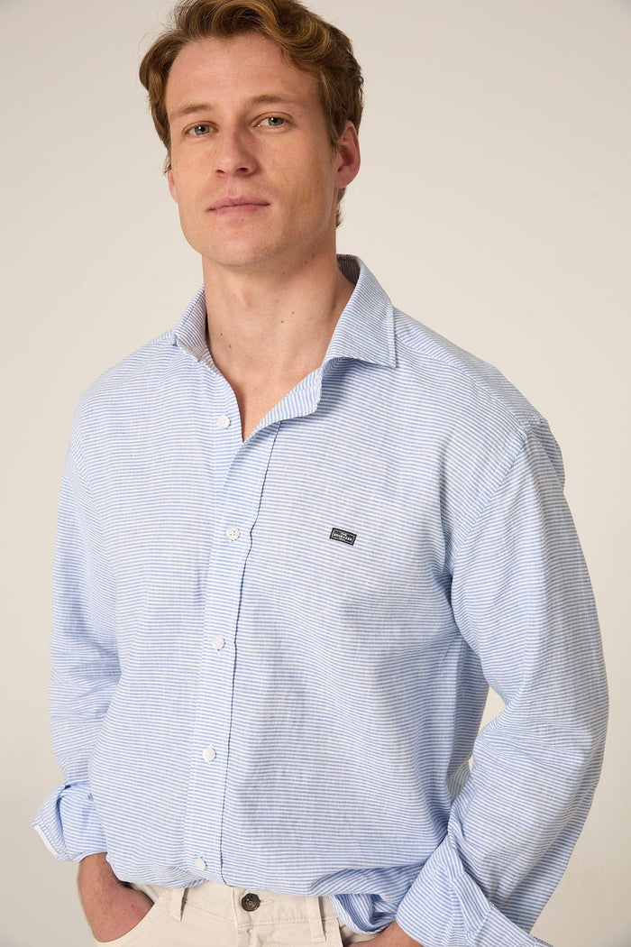 The Cotton Raya Azul Claro Horizontal