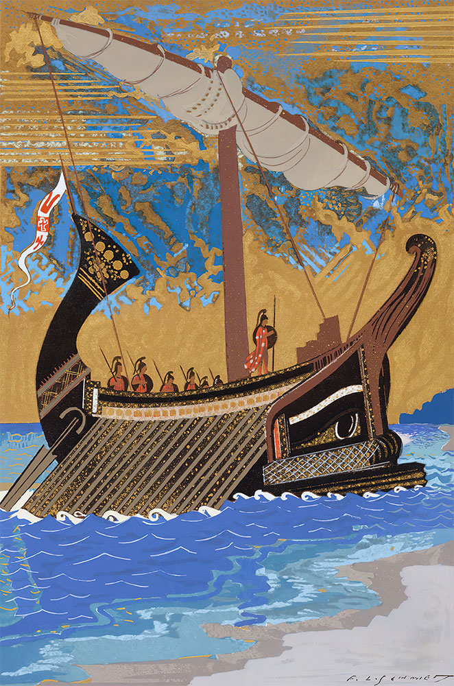 The Ship of Odysseus by Francois-Louis Schmied - Art Print - Zapista