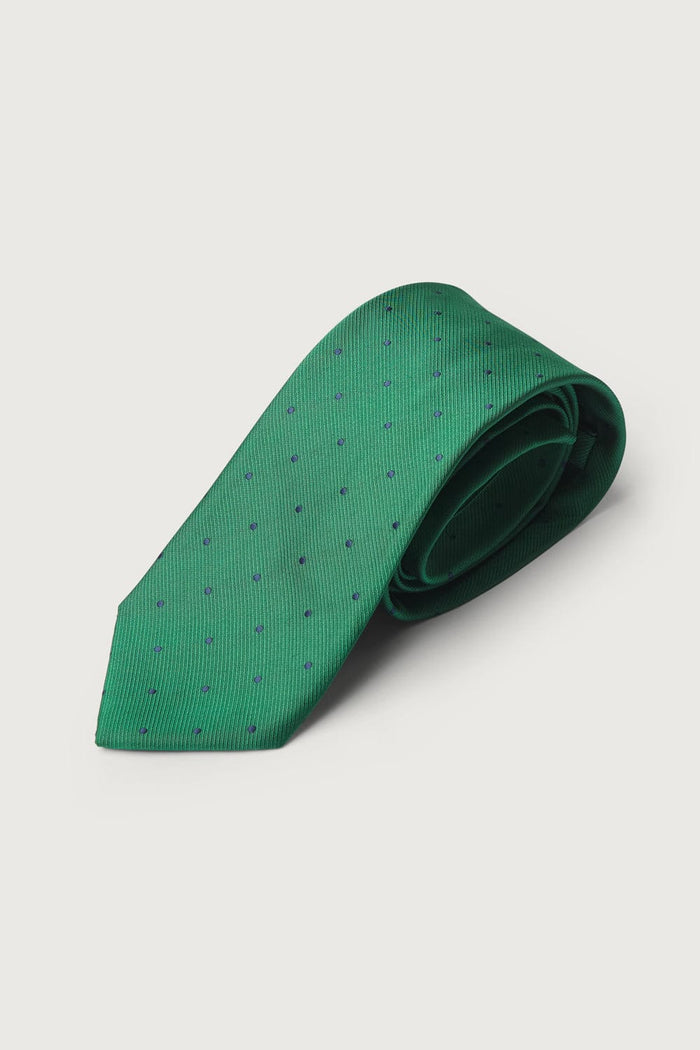 The Silk Tie Verde Puntos Azules