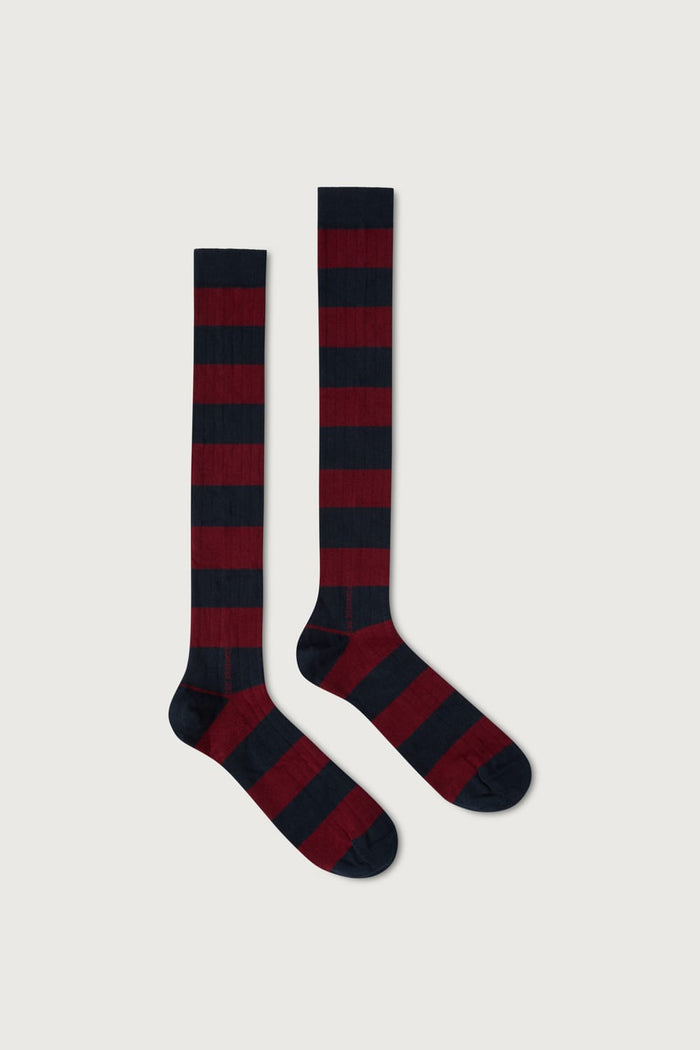 The Sock Rayas Azul y Granate