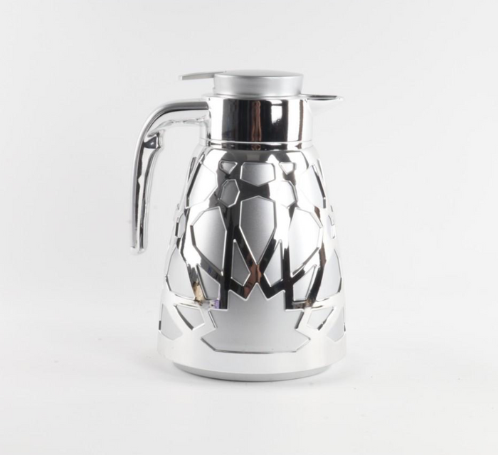 Thermos Creative Design Silver & Grey Thermal Coffee Carafe Double Walled Thermos for Hot Drinks Hot 12Hours/Cold 24 Hours Pink Glass from the Inside