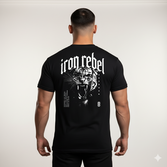 Tiger Tee (Black) Premium Fitted Gym T-Shirt