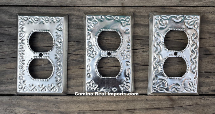 Tin Switch Duplex Outlet Switch Plate Covers Silver
