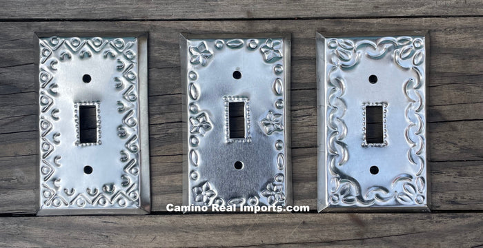 Tin Switch Duplex Toggle Switch Plate Covers Silver
