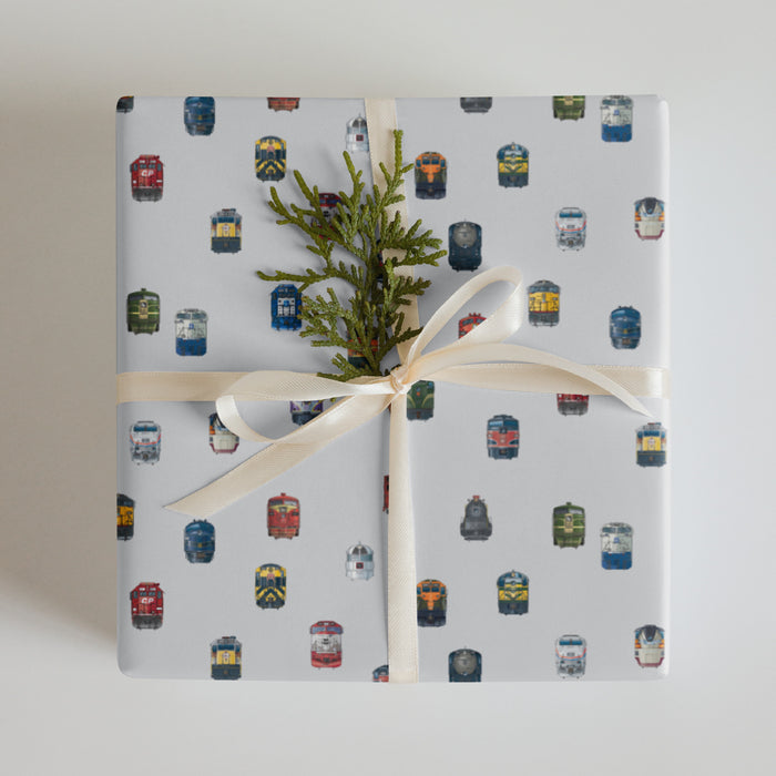 Trains Noses Wrapping Paper Sheets - Set of 3