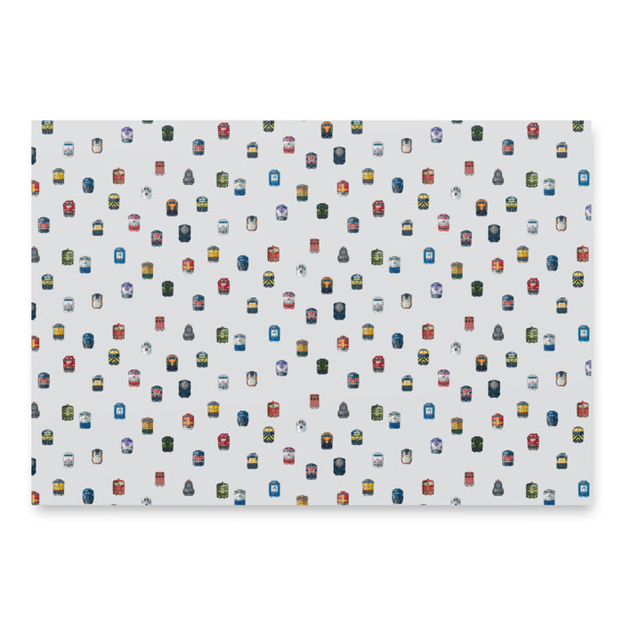 Trains Noses Wrapping Paper Sheets - Set of 3