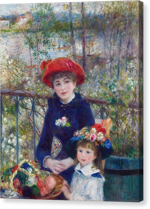 Two Sisters - On the Terrace - Canvas Print