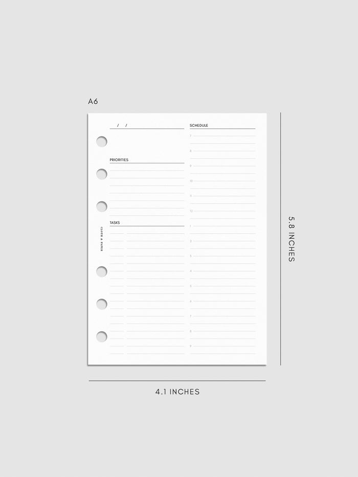 Undated Daily Planner Inserts | Refreshed Layout