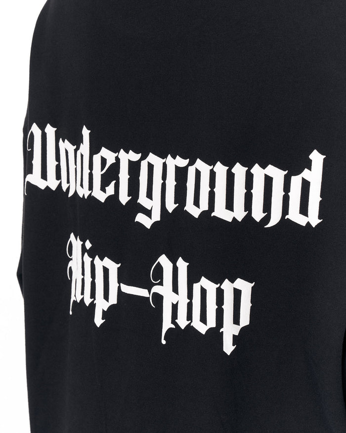 Underground Hip Hop Black Oversized T-Shirt in premium black cotton