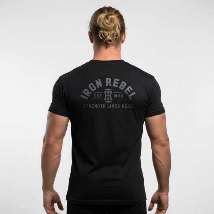 University Tee (Black) Premium Fitted Gym T-Shirt