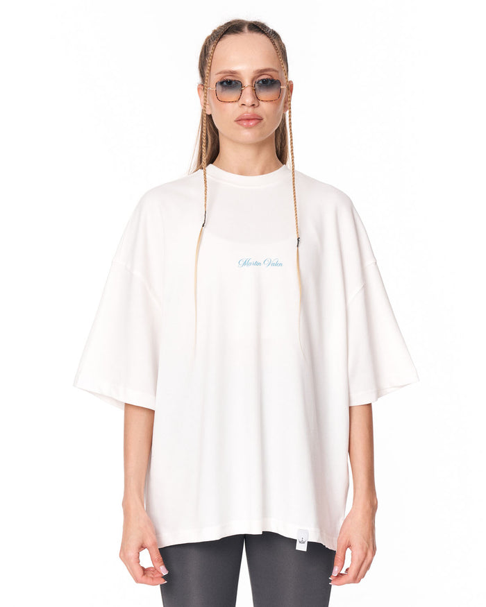 Van Gogh Blossoms Oversized White T-shirt with blossom back artwork