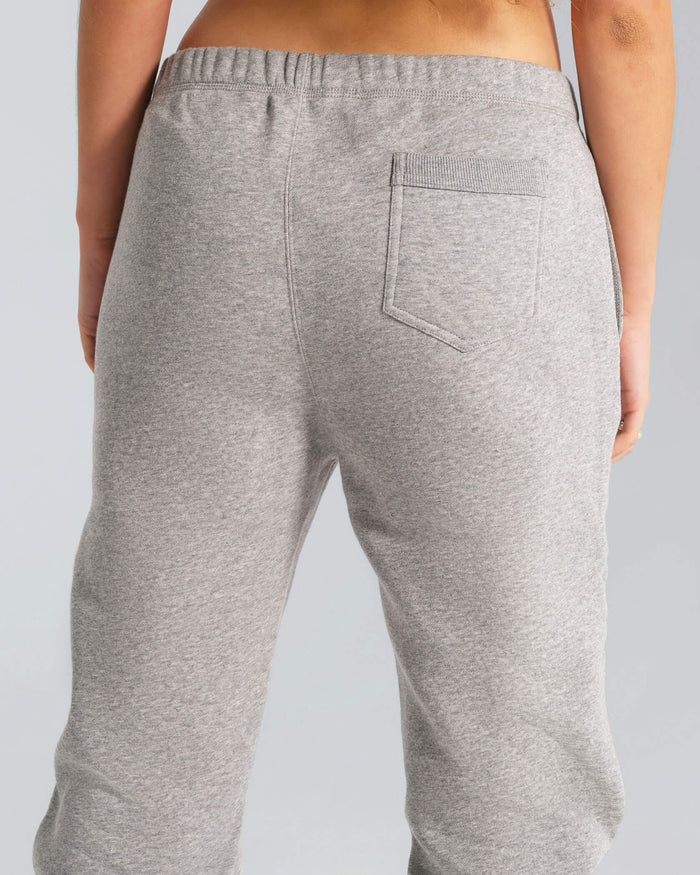 Municipal women’s varsity sweatpants athletic grey back view fleece