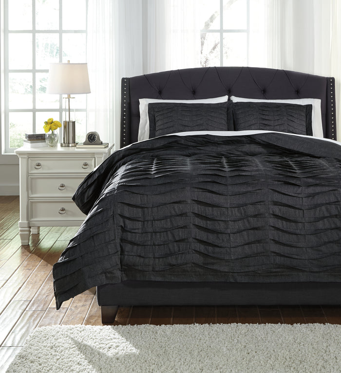 Voltos Q752013Q Charcoal Queen Duvet Cover Set