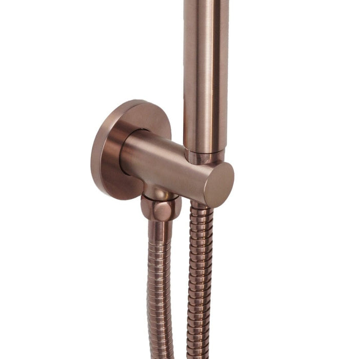 VOS Round Water Outlet with Slim Hand Shower - Brushed Bronze Showers JTP