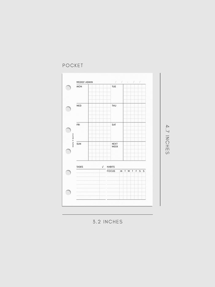 Digital mockup of insert in Pocket sizing.