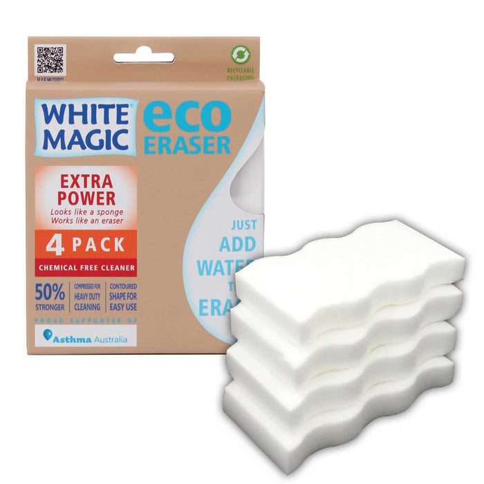 White Magic - Eco Eraser Extra Power Sponge - 4 Pack - L'Organic