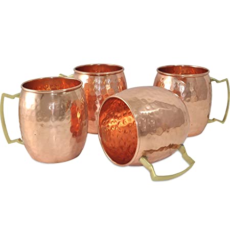 White Whale Handmade 100% Pure copper hammered Moscow Mule mugs