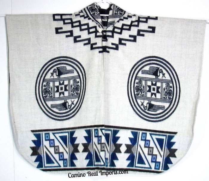 Wool Hoodie Poncho - ONE SIZE FITS ALL Serape Gaban GAE016