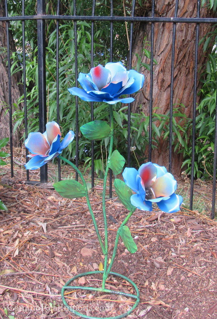 Yard Art Metal Flowers Sculpture 22"  MFLWRMS012
