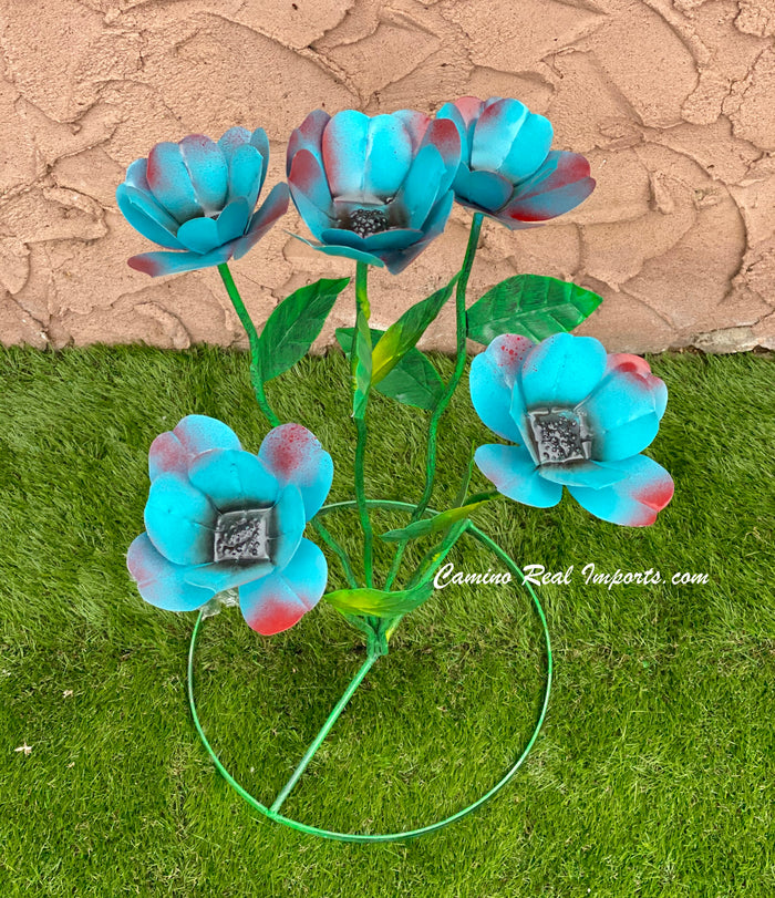 Yard Art Metal Flowers Sculpture 27"  MFLWRMM003
