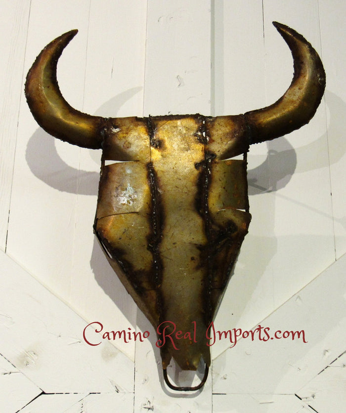 Yard Art Metal Steer Head Skull Sculpture Animal
