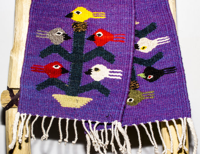 ZAPOTEC RUG 9" X 40" RUNNER TREE WITH BIRDS ZR003