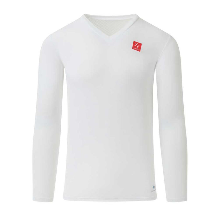 ZeroFit Iceskin Baselayer V-Neck Long Sleeve White